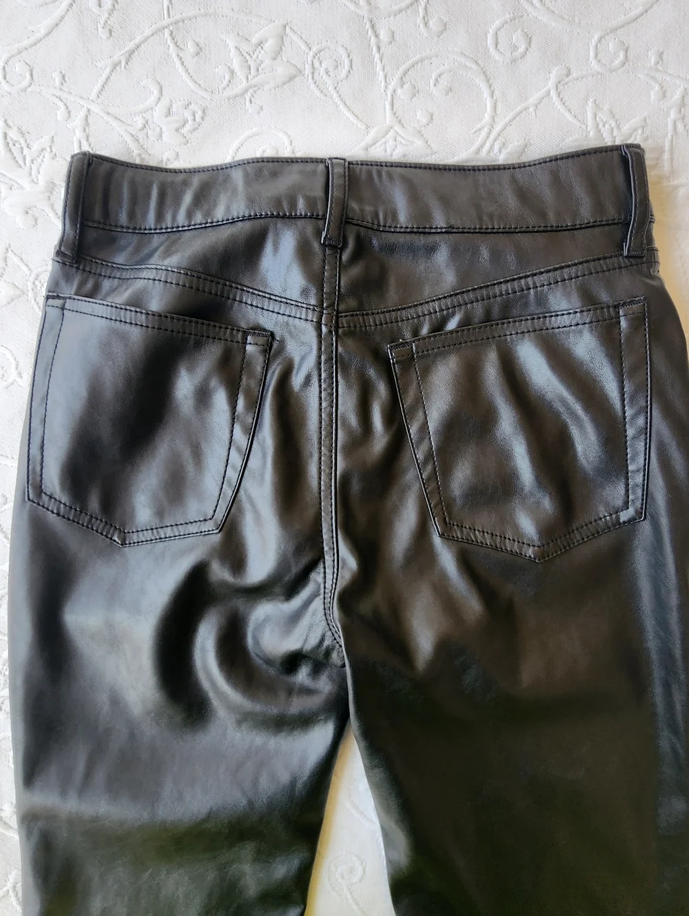 GAP Kids Faux Leather Flare Pants High Rise Black Size 12